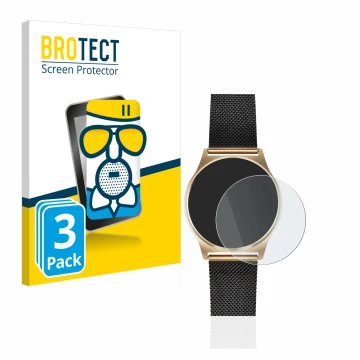 Front side of a product packaging with the brand logo BROTECT. Next to it is the device Xlyne X-Watch Joli XW Pro shown with t