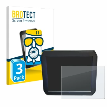 Front side of a product packaging with the brand logo BROTECT. Next to it is the device Keyence IM-7020 (Display + Touchpad) s
