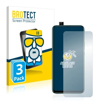 Front side of a product packaging with the brand logo BROTECT. Next to it is the device Huawei P smart Z shown with the corres