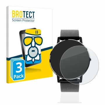 Front side of a product packaging with the brand logo BROTECT. Next to it is the device Holalei Fitness Tracker 1.3