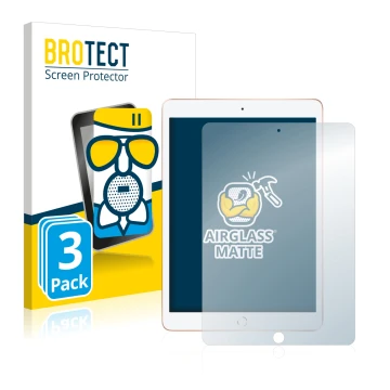 Front side of a product packaging with the brand logo BROTECT. Next to it is the device Apple iPad 10.2