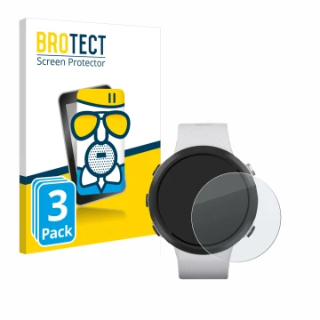 Front side of a product packaging with the brand logo BROTECT. Next to it is the device Garmin Swim 2 shown with the correspon