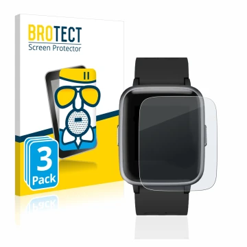 Front side of a product packaging with the brand logo BROTECT. Next to it is the device Letsfit Fitness Tracker 1.3