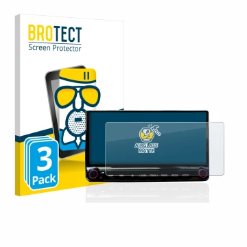Front side of a product packaging with the brand logo BROTECT. Next to it is the device Kia XCeed 2019 Infotainment System 10.
