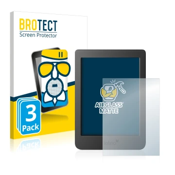 Front side of a product packaging with the brand logo BROTECT. Next to it is the device Tolino Page 2 shown with the correspon