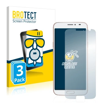 Front side of a product packaging with the brand logo BROTECT. Next to it is the device Doro 8080 shown with the corresponding