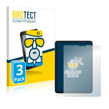 Front side of a product packaging with the brand logo BROTECT. Next to it is the device Apple iPad Pro 11