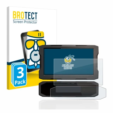 Front side of a product packaging with the brand logo BROTECT. Next to it is the device Honda CRF1100L 2020 Speedometer displa