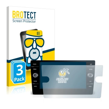 Front side of a product packaging with the brand logo BROTECT. Next to it is the device Volkswagen Golf GTI 2017 Discover Medi