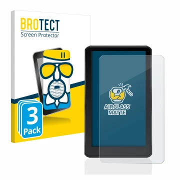 Front side of a product packaging with the brand logo BROTECT. Next to it is the device Garmin zumo XT shown with the correspo