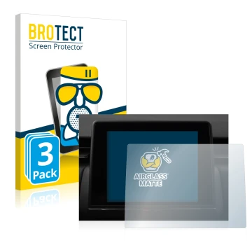 Front side of a product packaging with the brand logo BROTECT. Next to it is the device Renault Clio V 2020 Easy Link 7