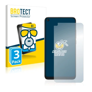 Front side of a product packaging with the brand logo BROTECT. Next to it is the device TCL 10L shown with the corresponding s