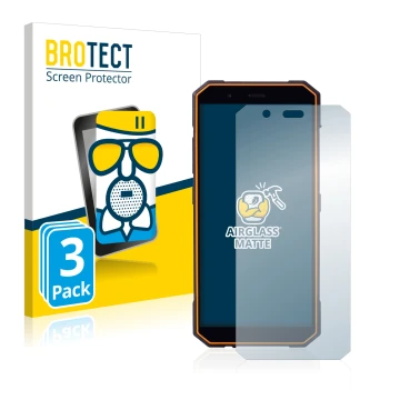 Front side of a product packaging with the brand logo BROTECT. Next to it is the device Hammer Energy 18X9 shown with the corr