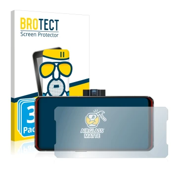 Front side of a product packaging with the brand logo BROTECT. Next to it is the device Lenovo Legion Duel shown with the corr