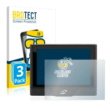 Front side of a product packaging with the brand logo BROTECT. Next to it is the device Coyote UP shown with the corresponding