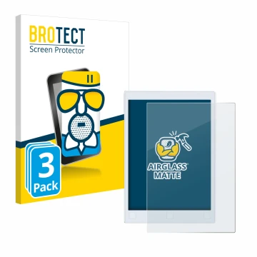 Front side of a product packaging with the brand logo BROTECT. Next to it is the device reMarkable 2 shown with the correspond