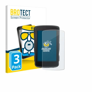Front side of a product packaging with the brand logo BROTECT. Next to it is the device Hammerhead Karoo 2 shown with the corr