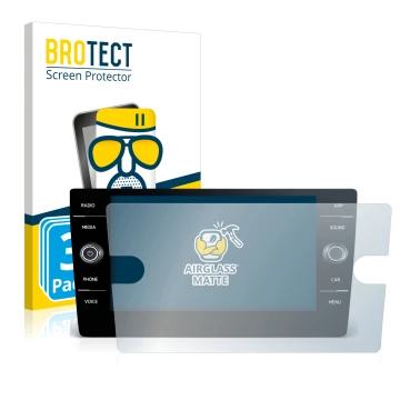 Front side of a product packaging with the brand logo BROTECT. Next to it is the device Volkswagen T-Roc United TSI 2020 Disco