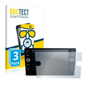 Front side of a product packaging with the brand logo BROTECT. Next to it is the device Volkswagen T-Roc Cabriolet Style TSI 2