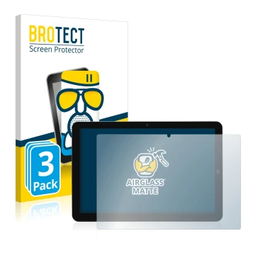 Front side of a product packaging with the brand logo BROTECT. Next to it is the device Mediacom SmartPad 10 Azimut 2 shown wi