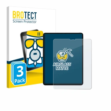 Front side of a product packaging with the brand logo BROTECT. Next to it is the device Apple iPad Pro 12.9