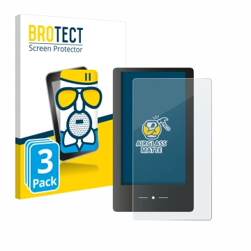 Front side of a product packaging with the brand logo BROTECT. Next to it is the device REINER SCT timeCard Terminal 3 shown w