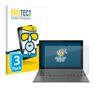 Front side of a product packaging with the brand logo BROTECT. Next to it is the device Lenovo IdeaPad Duet 3 10IGL5-LTE shown