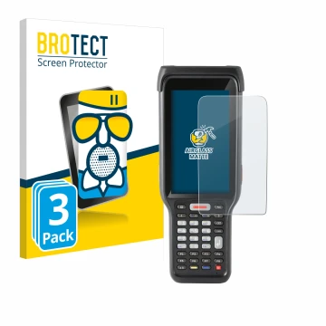Front side of a product packaging with the brand logo BROTECT. Next to it is the device Honeywell ScanPal EDA61K shown with th
