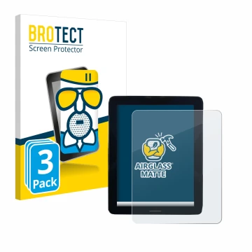 Front side of a product packaging with the brand logo BROTECT. Next to it is the device Volvo Polestar 2 2021 Infotainment Sys