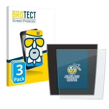 Front side of a product packaging with the brand logo BROTECT. Next to it is the device Porsche Taycan 2021 Infotainment Syste