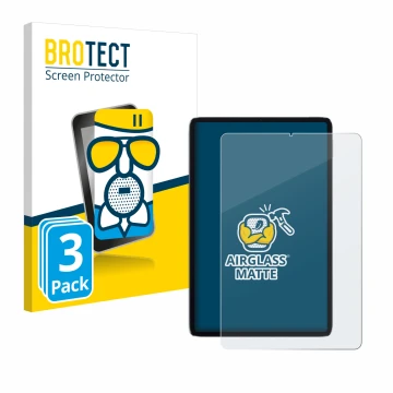 Front side of a product packaging with the brand logo BROTECT. Next to it is the device Xiaomi Mi Pad 5 shown with the corresp