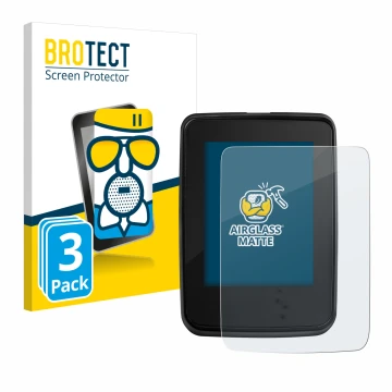 Front side of a product packaging with the brand logo BROTECT. Next to it is the device Giant RideDash Evo shown with the corr