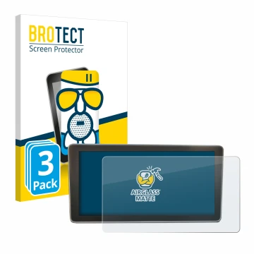 Front side of a product packaging with the brand logo BROTECT. Next to it is the device Audi A4 B9 2017 MMI Plus 8