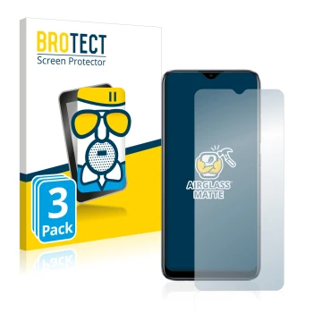 Front side of a product packaging with the brand logo BROTECT. Next to it is the device realme C11 2021 shown with the corresp