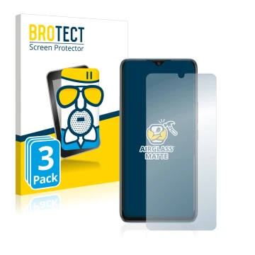 Front side of a product packaging with the brand logo BROTECT. Next to it is the device Vivo Y70 shown with the corresponding 