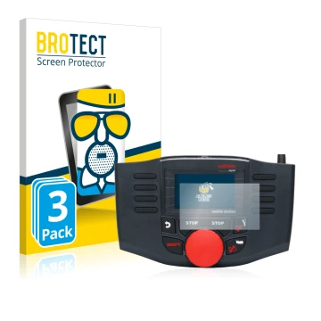 Front side of a product packaging with the brand logo BROTECT. Next to it is the device Märklin Mobile Station 2 60657 shown w