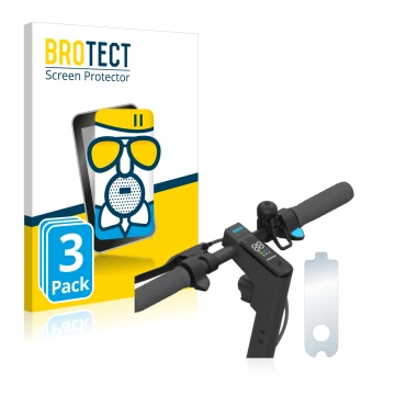 Front side of a product packaging with the brand logo BROTECT. Next to it is the device Segway Ninebot KickScooter MAX G30D sh