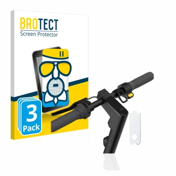 Front side of a product packaging with the brand logo BROTECT. Next to it is the device Segway Ninebot KickScooter MAX G30D II