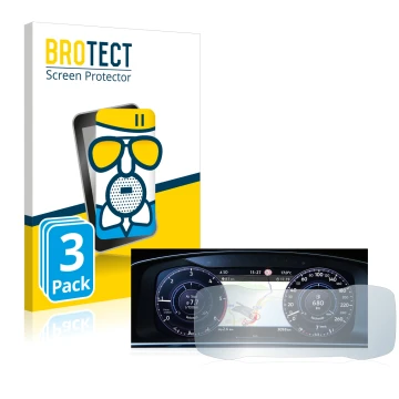 Front side of a product packaging with the brand logo BROTECT. Next to it is the device Volkswagen Golf 7 Facelift (2016-2019)