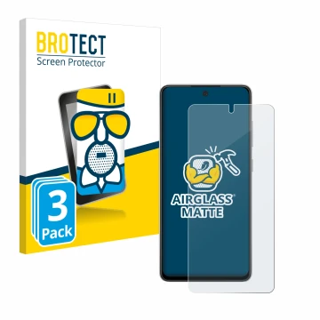 Front side of a product packaging with the brand logo BROTECT. Next to it is the device Samsung Galaxy A52s 5G shown with the 