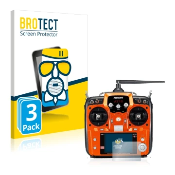 Front side of a product packaging with the brand logo BROTECT. Next to it is the device RadioLink AT10II shown with the corres