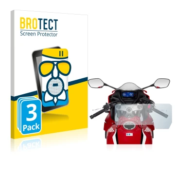 Front side of a product packaging with the brand logo BROTECT. Next to it is the device Honda CBR650R 2019-2021 shown with the