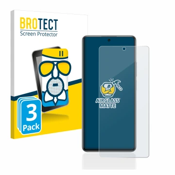 Front side of a product packaging with the brand logo BROTECT. Next to it is the device Xiaomi 11T Pro shown with the correspo