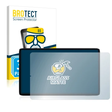 Front side of a product packaging with the brand logo BROTECT. Next to it is the device Xiaomi Mi Pad 5 (Landscape) shown with