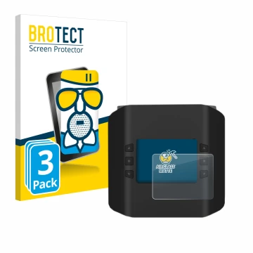 Front side of a product packaging with the brand logo BROTECT. Next to it is the device ISDT Smart Duo Charger K4 shown with t