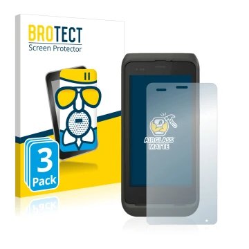 Front side of a product packaging with the brand logo BROTECT. Next to it is the device Honeywell CT45 shown with the correspo