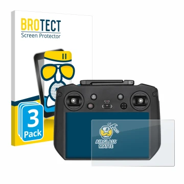 Front side of a product packaging with the brand logo BROTECT. Next to it is the device DJI RC Pro shown with the correspondin