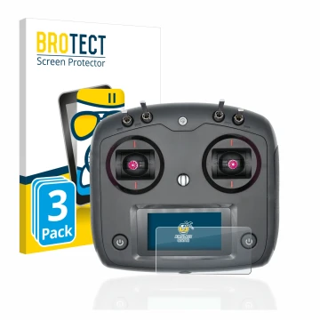 Front side of a product packaging with the brand logo BROTECT. Next to it is the device FlySky FS-i6S shown with the correspon