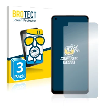 Front side of a product packaging with the brand logo BROTECT. Next to it is the device Oppo A96 shown with the corresponding 