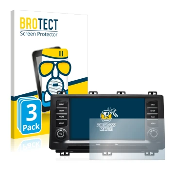 Front side of a product packaging with the brand logo BROTECT. Next to it is the device Seat Ateca 2017 shown with the corresp